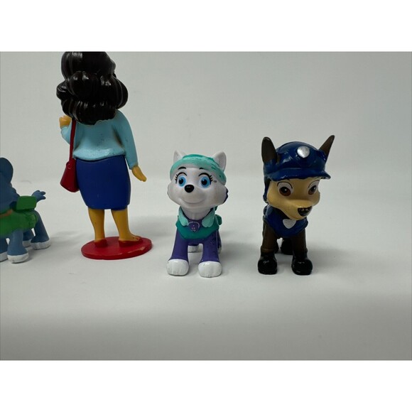PAW PATROL Figure Play Set NICKELODEON Nick Jr PVC TOY Mayor Goodway + 5 Pups - Picture 6 of 9